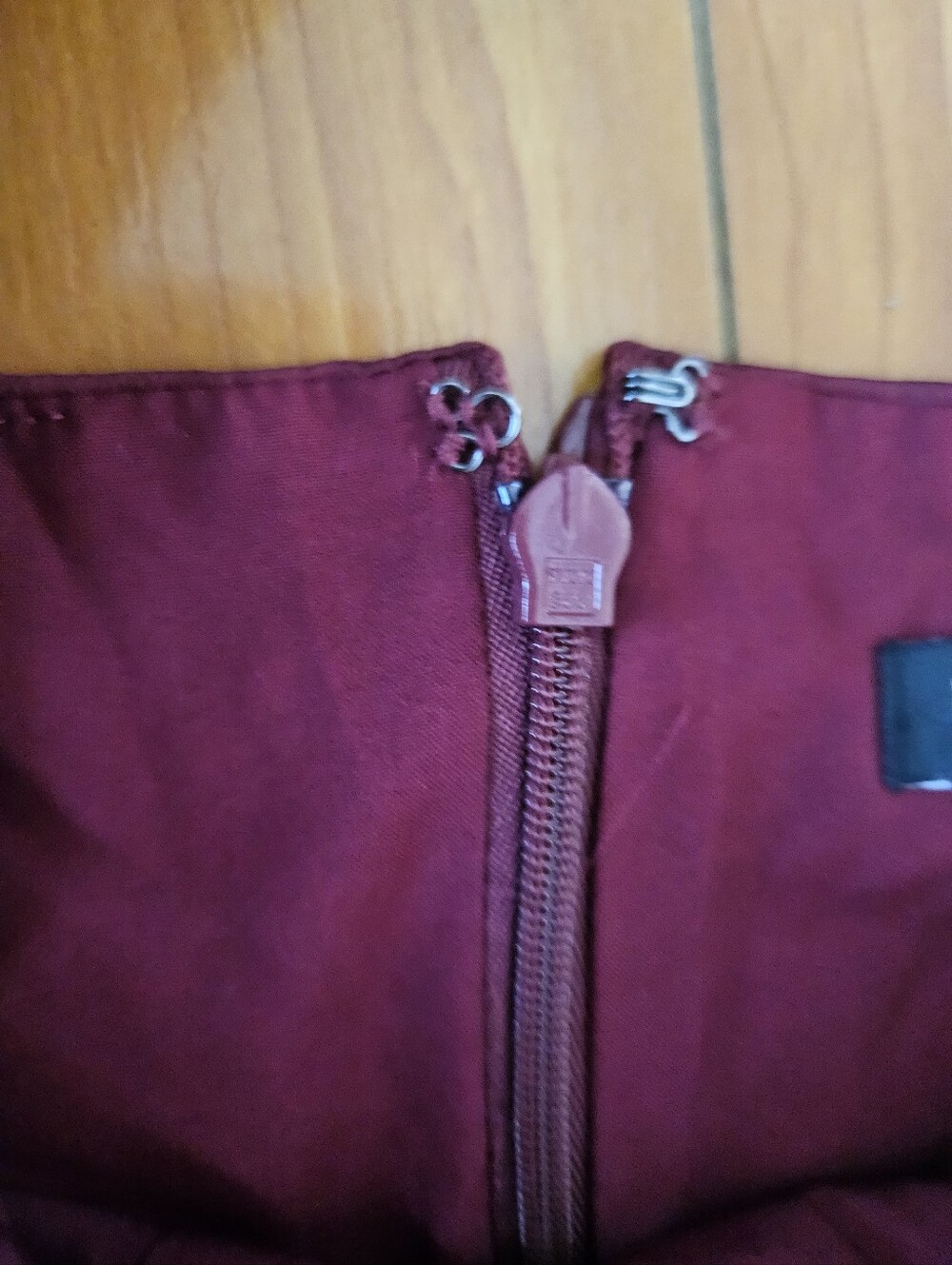 Express DEEP Burgundy Ruffle High-Low Satin Dress Sz Size 10 - Picture 7 of 16